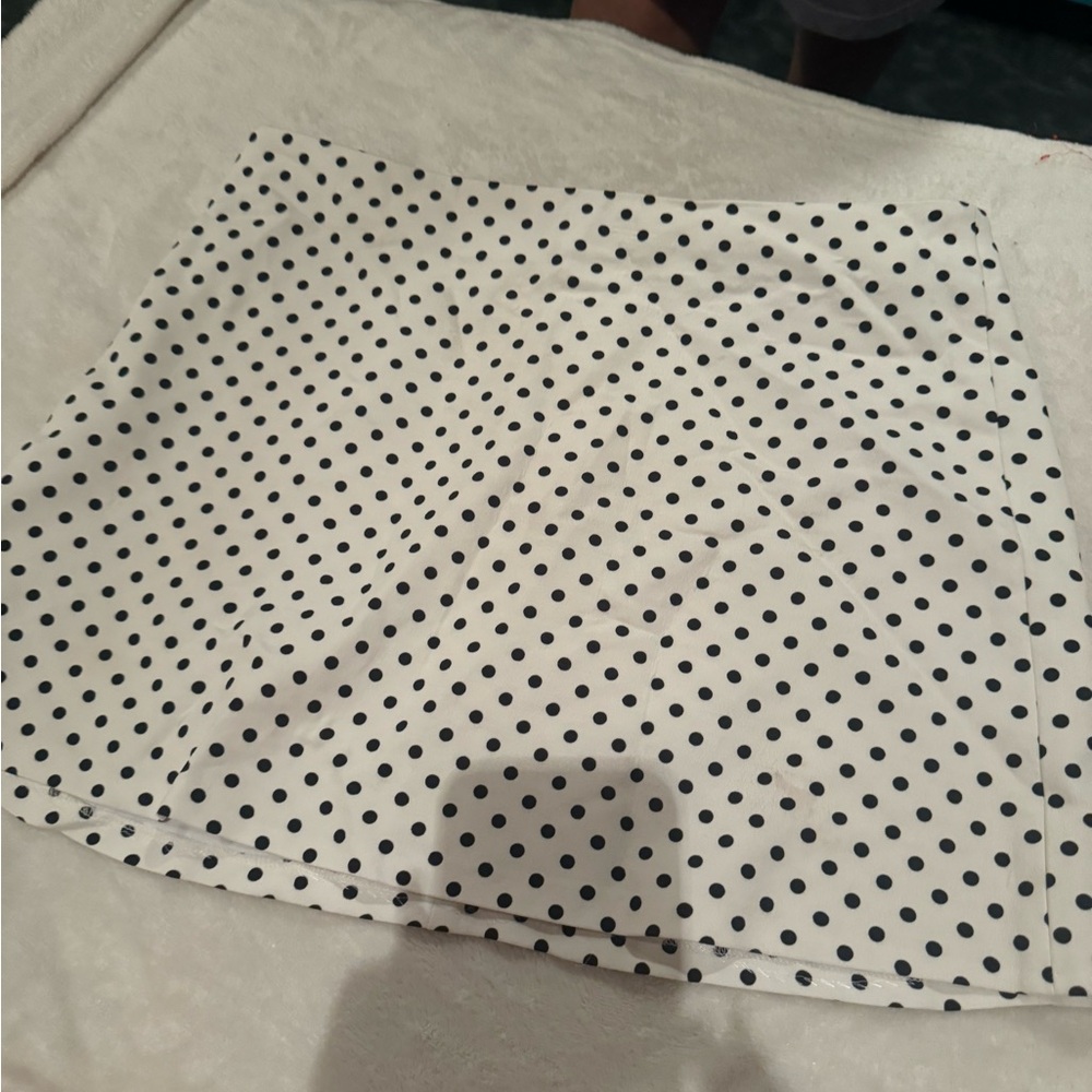 Zara Black and White Polka Dot Skirt